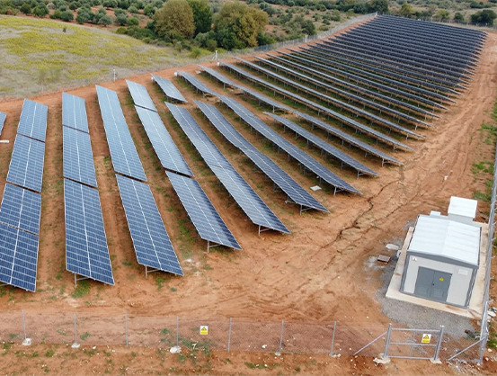 Aerial photo of an PV park